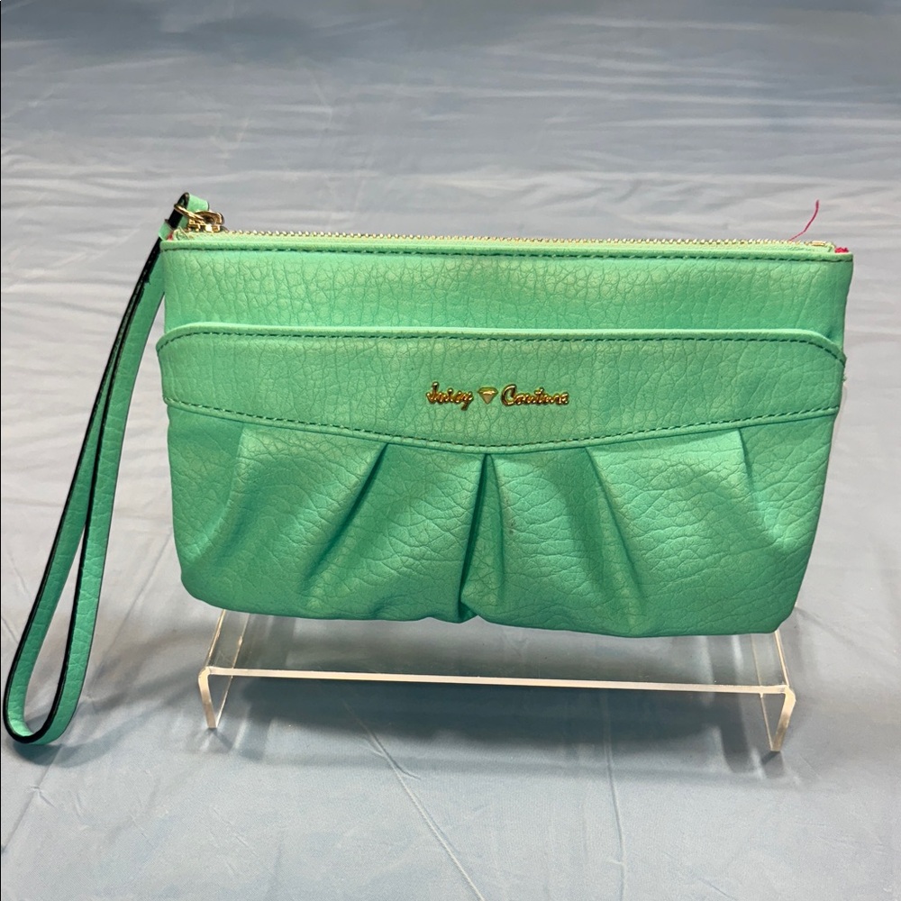 Juicy Couture Fresh Green Wristlet Clutch gently loved